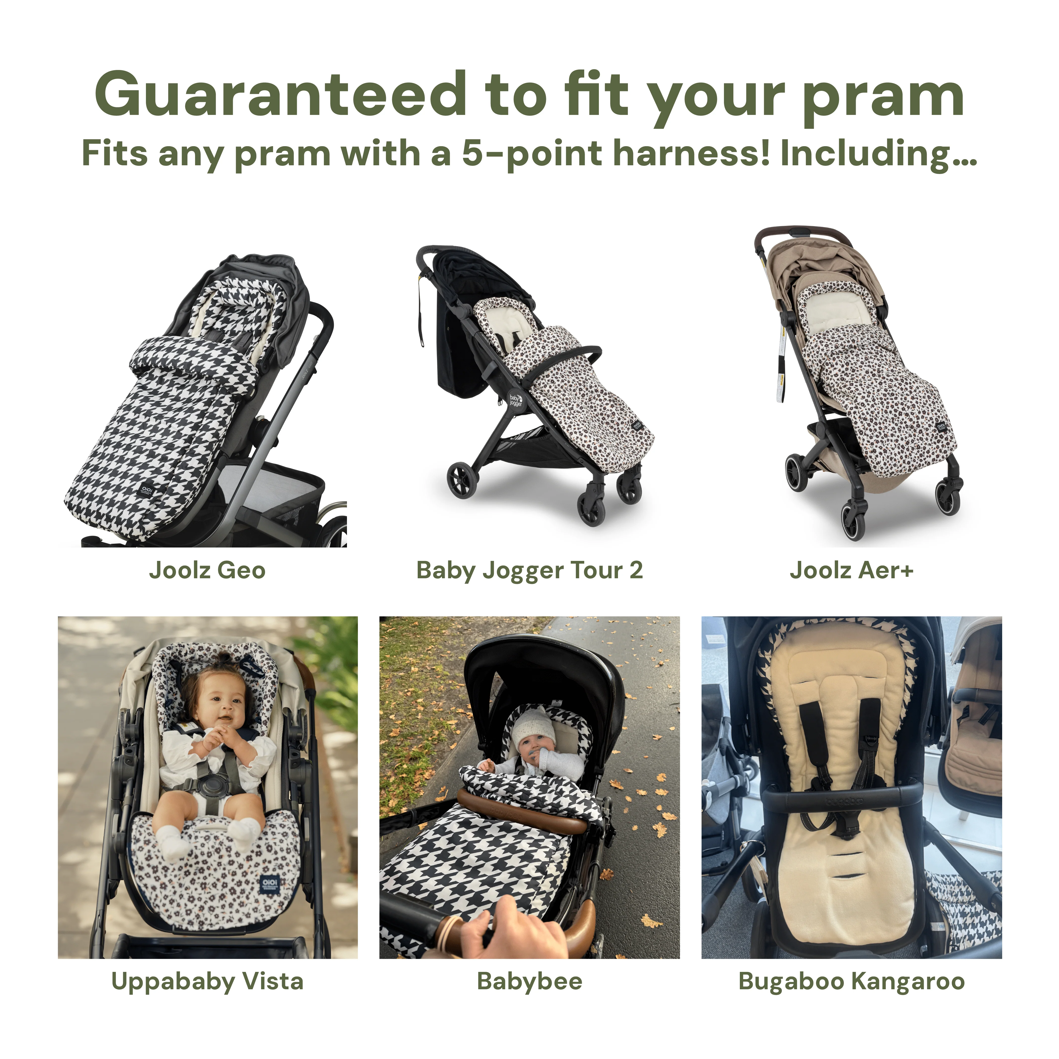 4-in-1 Convertible Footmuff – Houndstooth - Image 7