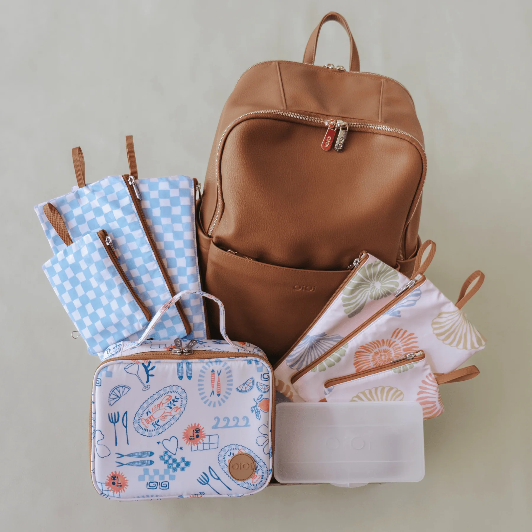 Baby & Toddler Nappy Bag Bundle – Chestnut, Seashells & Mediterranean (PRE-ORDER FOR MAY DELIVERY) - Image 6
