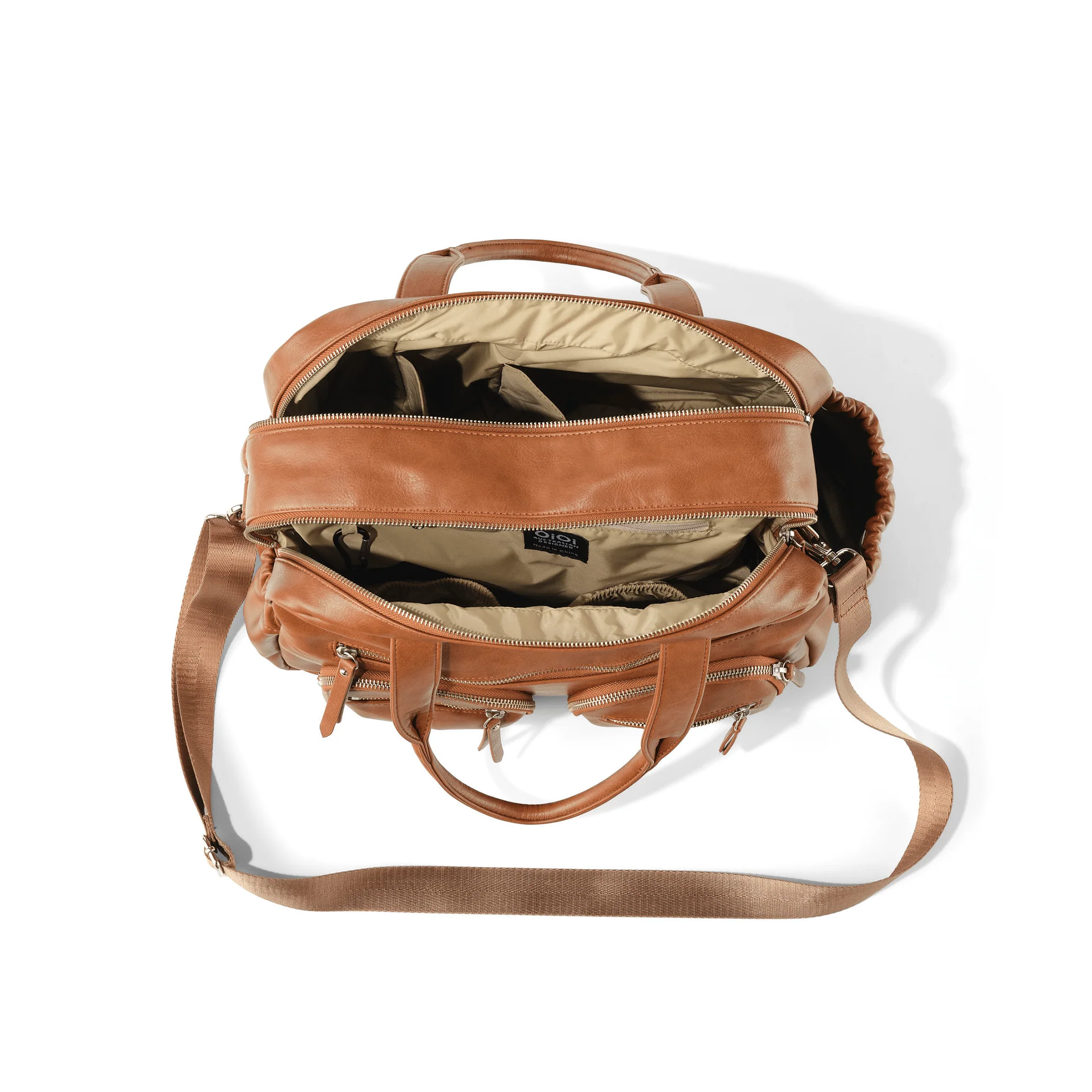 Carry All Nappy Bag - Tan Vegan Leather - Image 6
