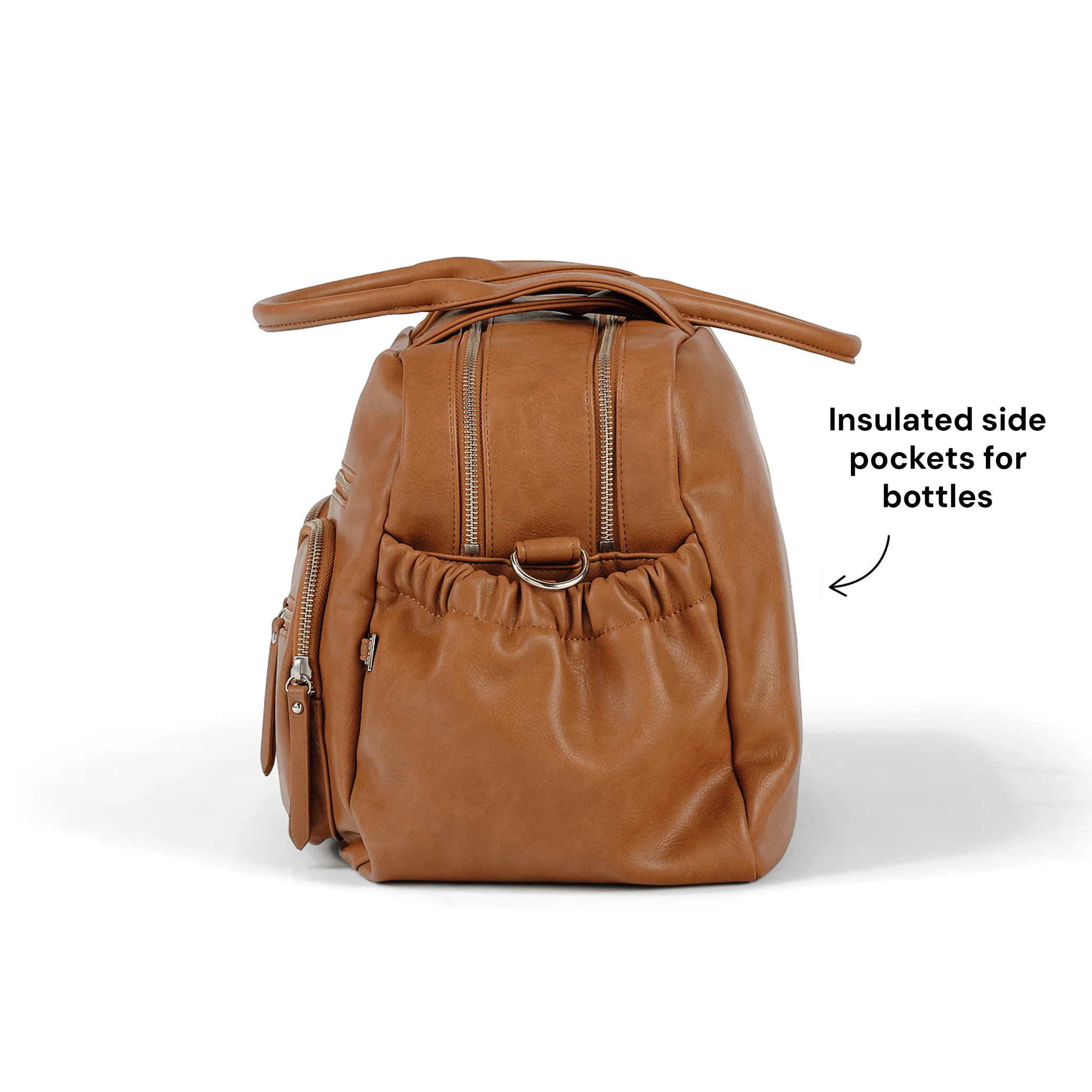 Carry All Nappy Bag - Tan Vegan Leather - Image 8