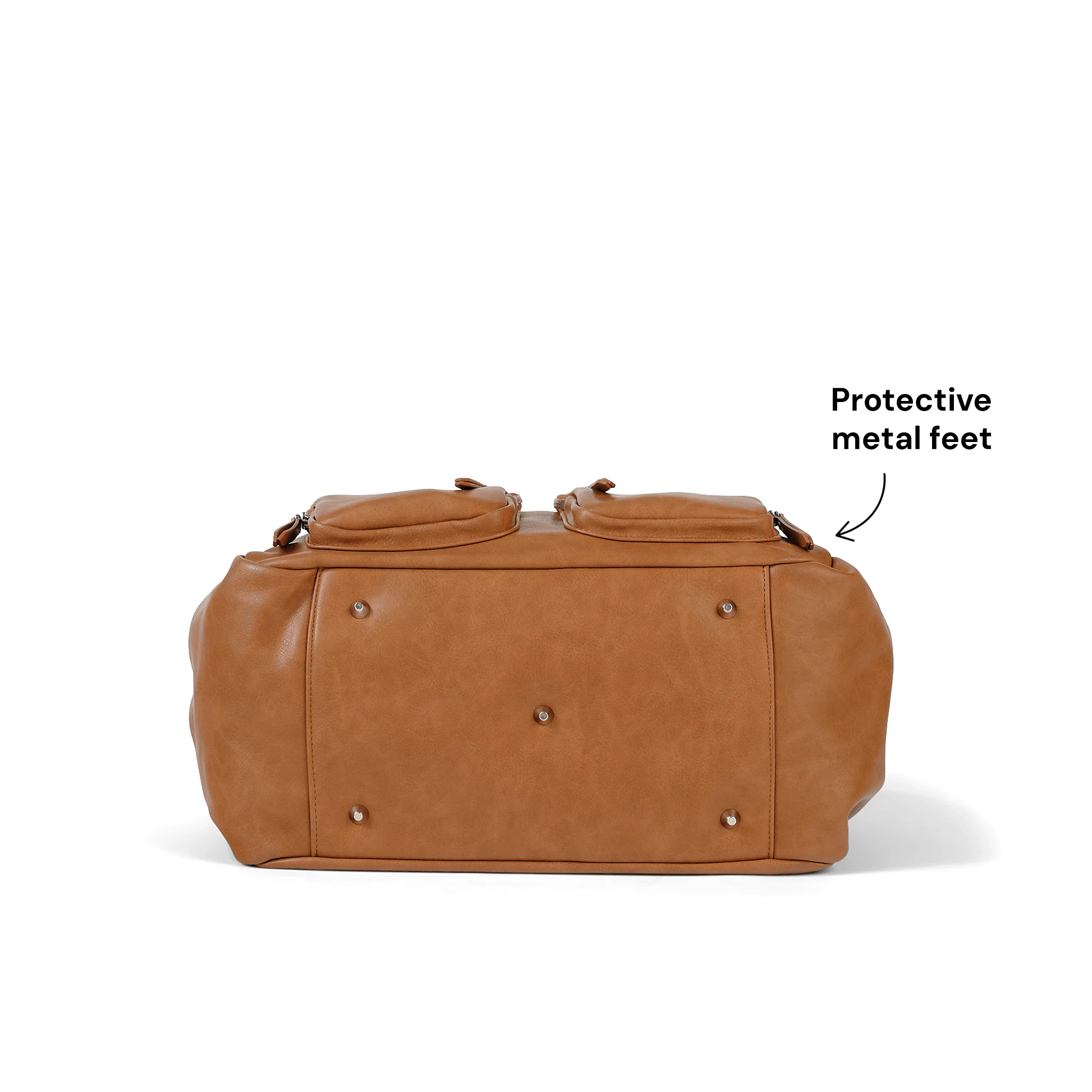 Carry All Nappy Bag - Tan Vegan Leather - Image 9