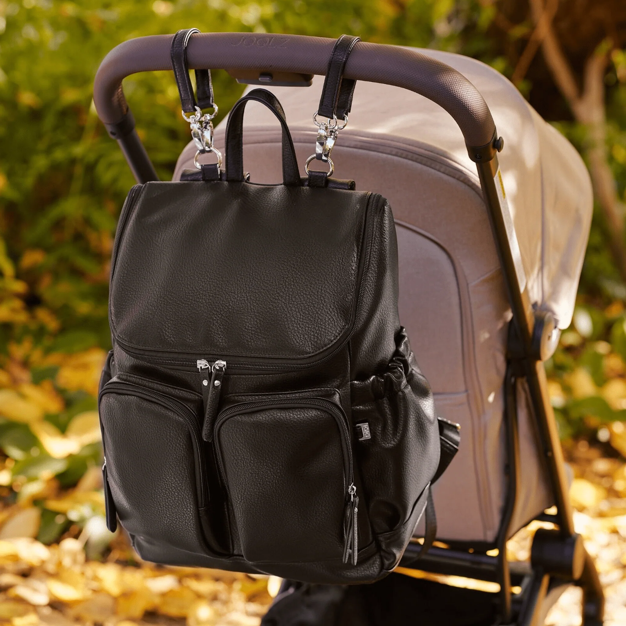 Signature Nappy Backpack - Black Dimple Vegan Leather - Image 5