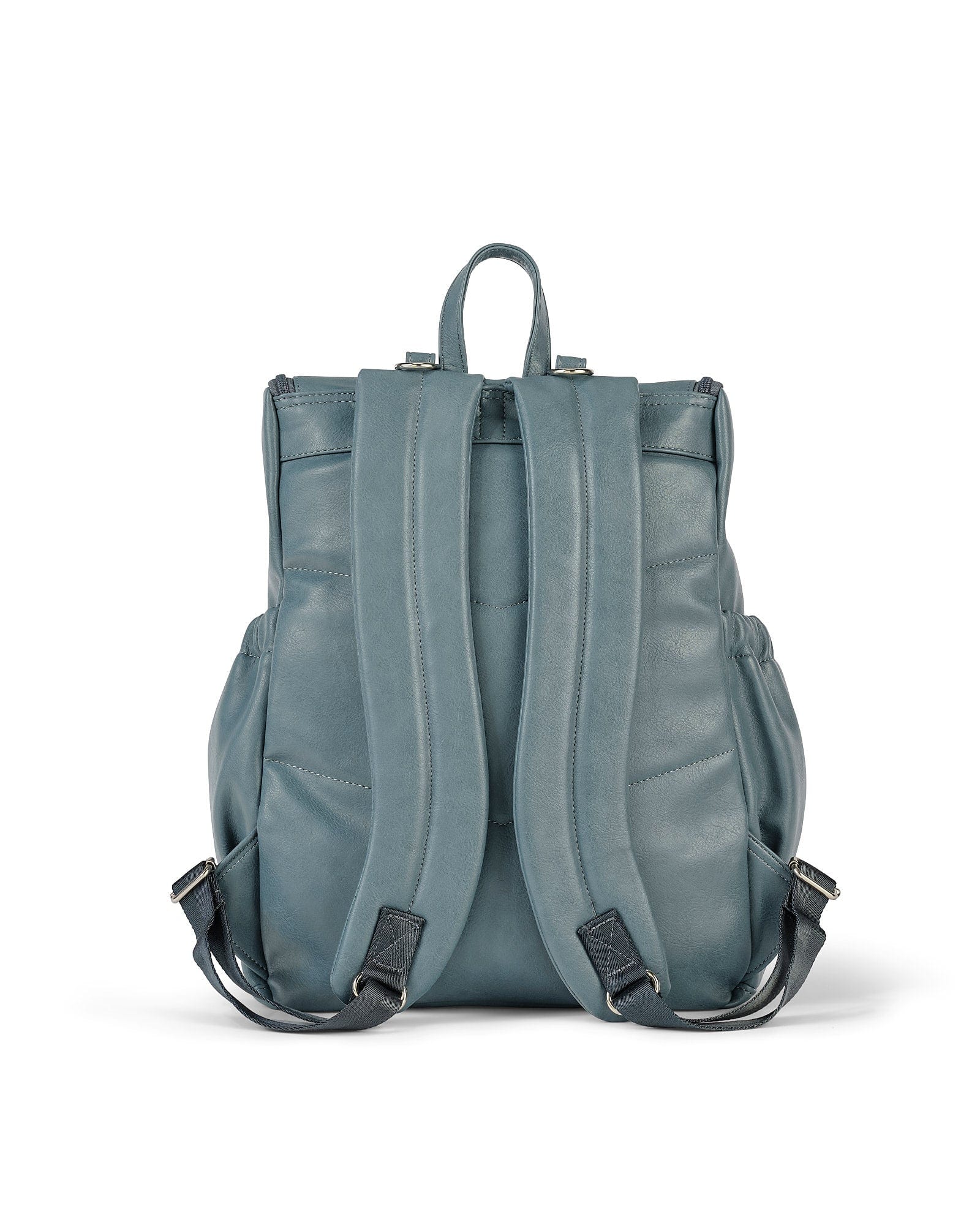 Signature Nappy Backpack - Stone Blue Vegan Leather - Image 5