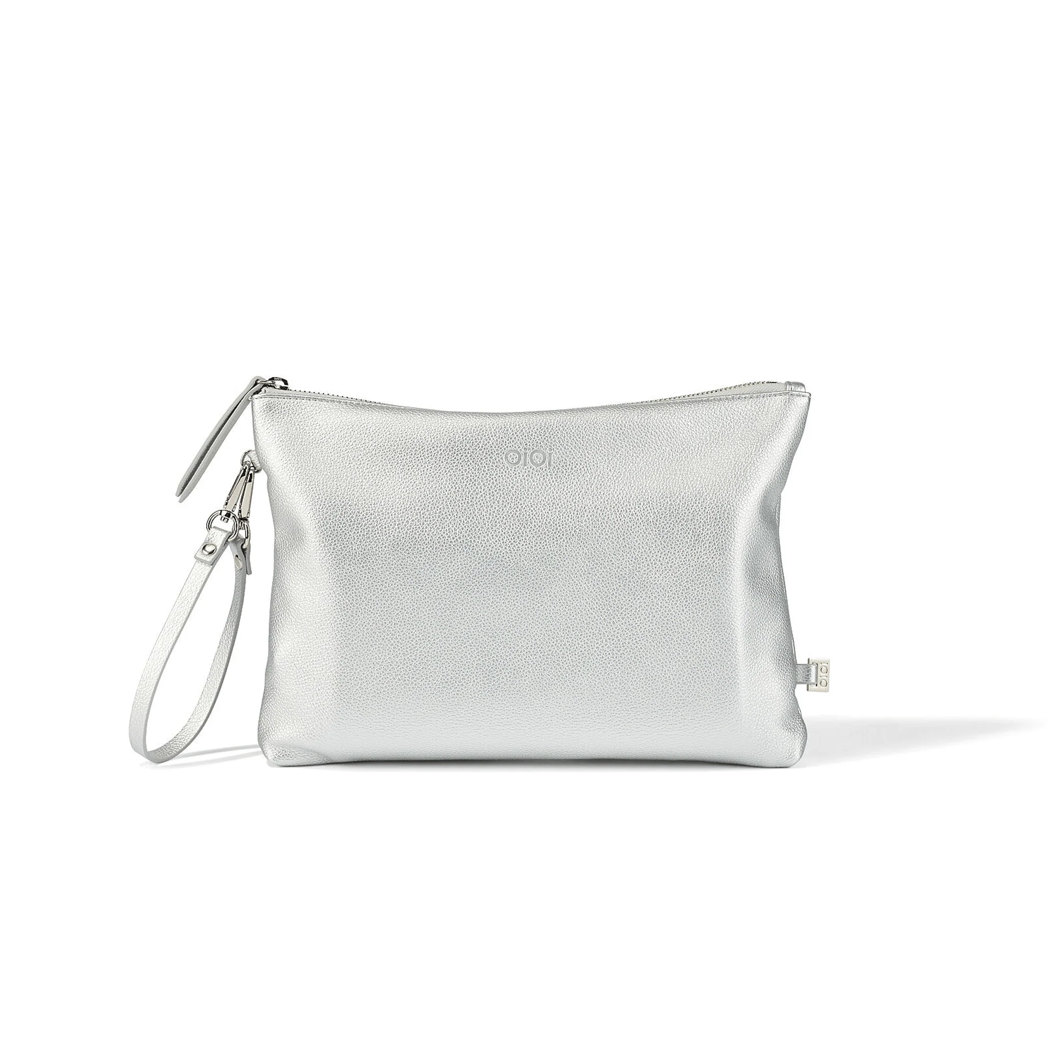 Nappy Changing Pouch - Metallic Silver Vegan Leather - Image 5