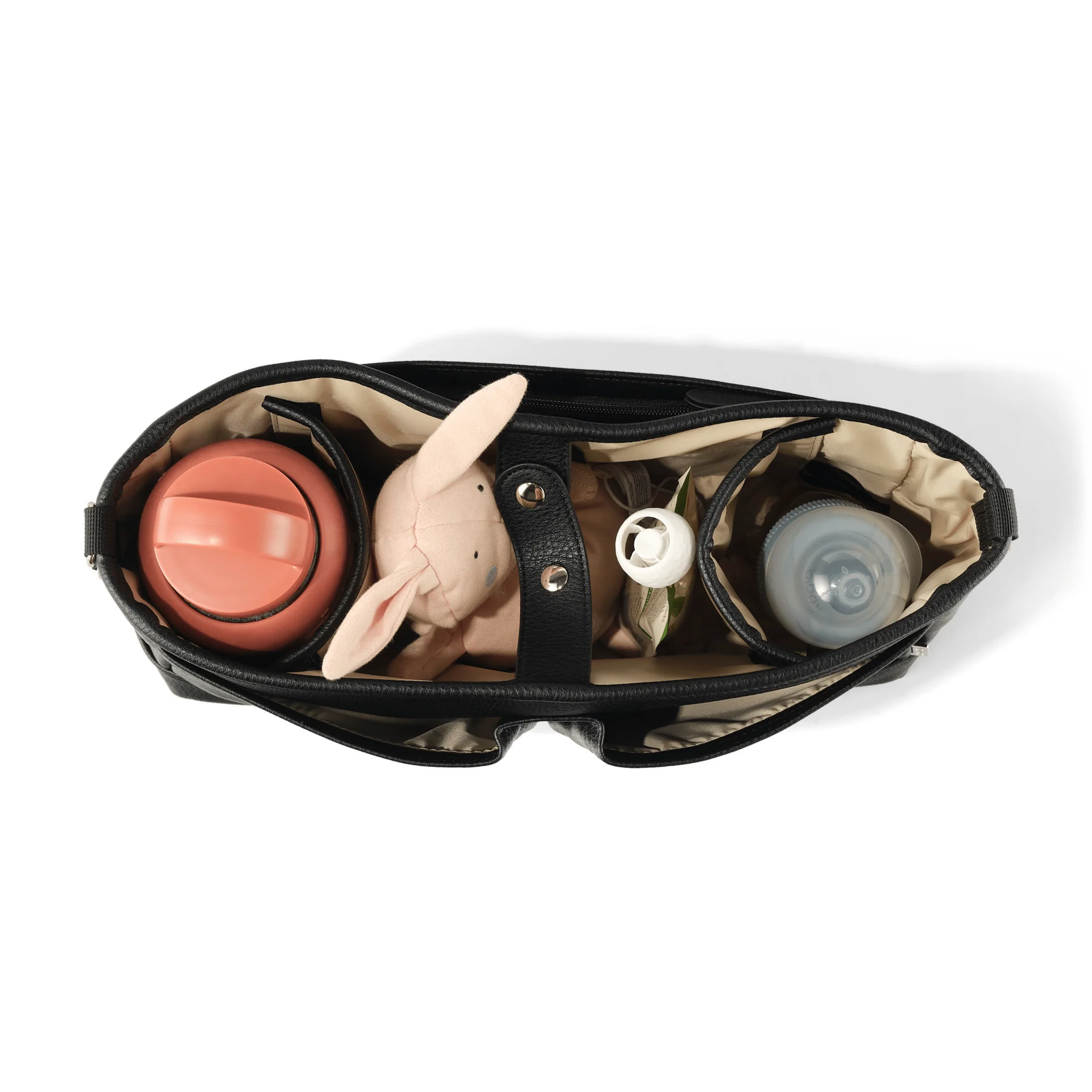 Signature Pram Caddy - Black Dimple Vegan Leather - Image 7