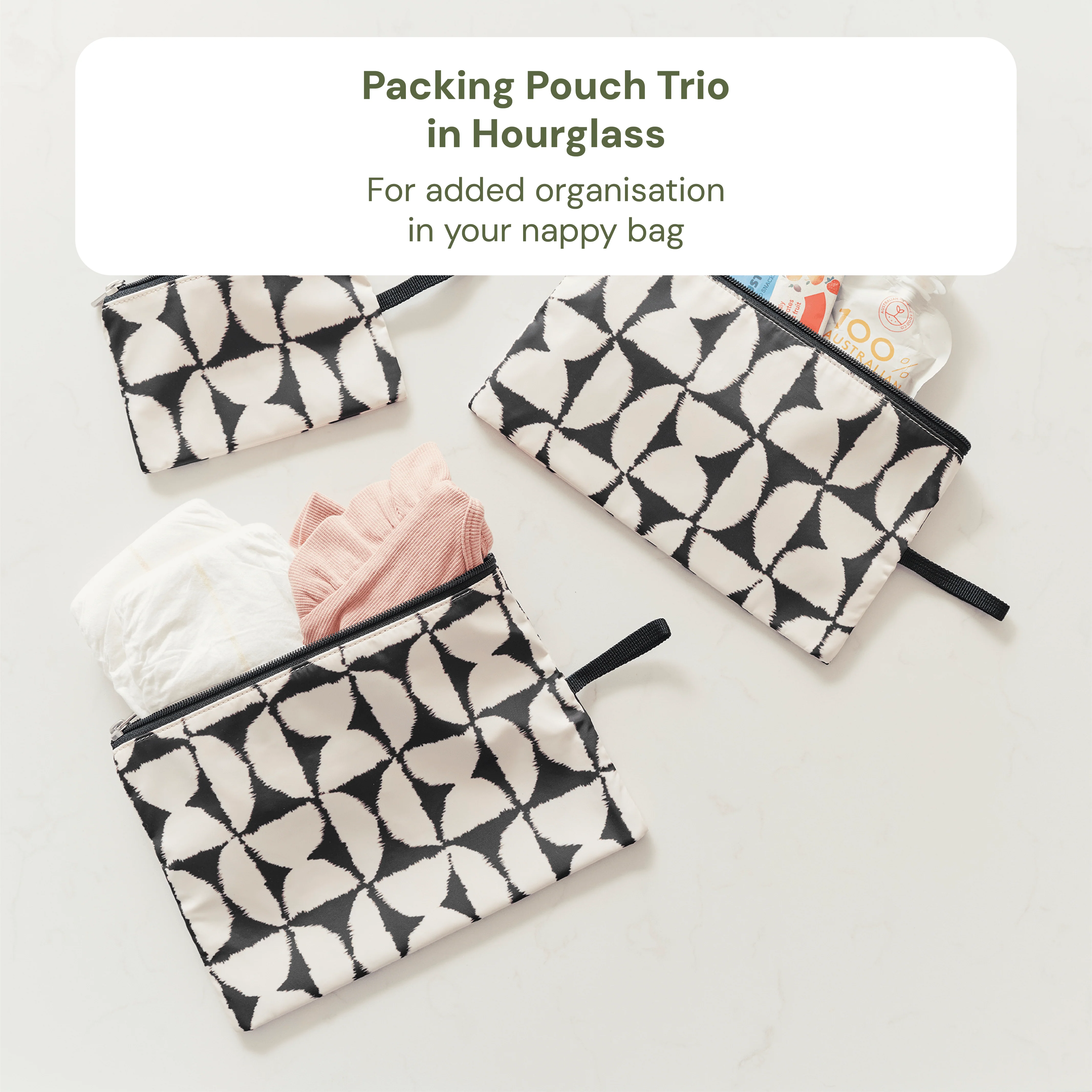 First Time Parent Nappy Bag Bundle - Black Dimple & Hourglass - Image 6
