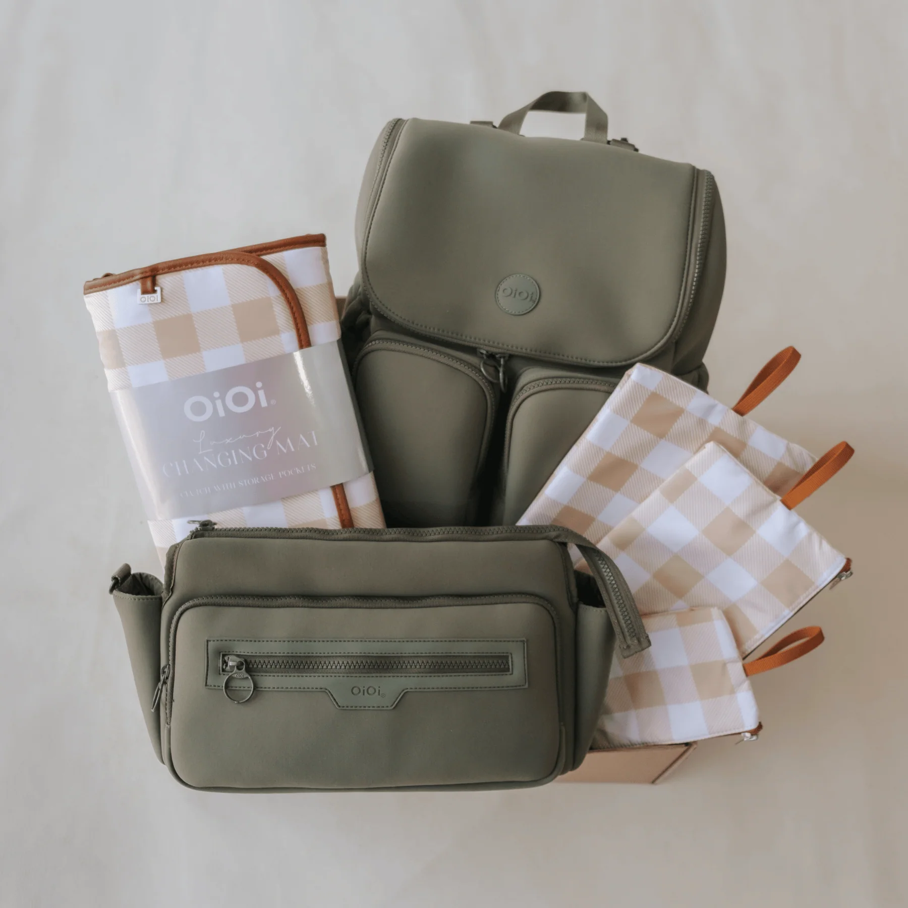 First Time Parent Nappy Bag Bundle - Sage & Beige Gingham - Image 7