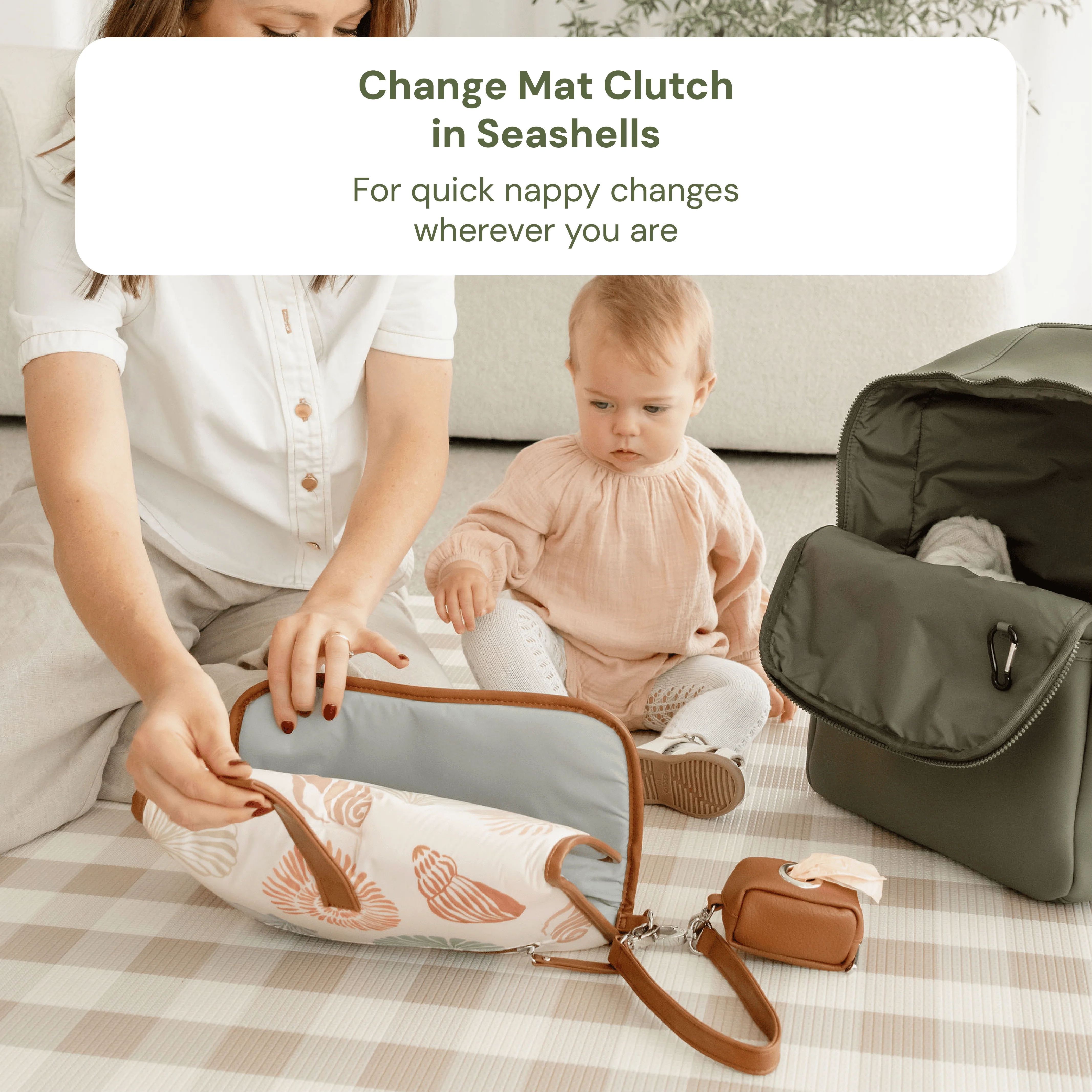 First Time Parent Nappy Bag Bundle - Sage & Seashells - Image 5