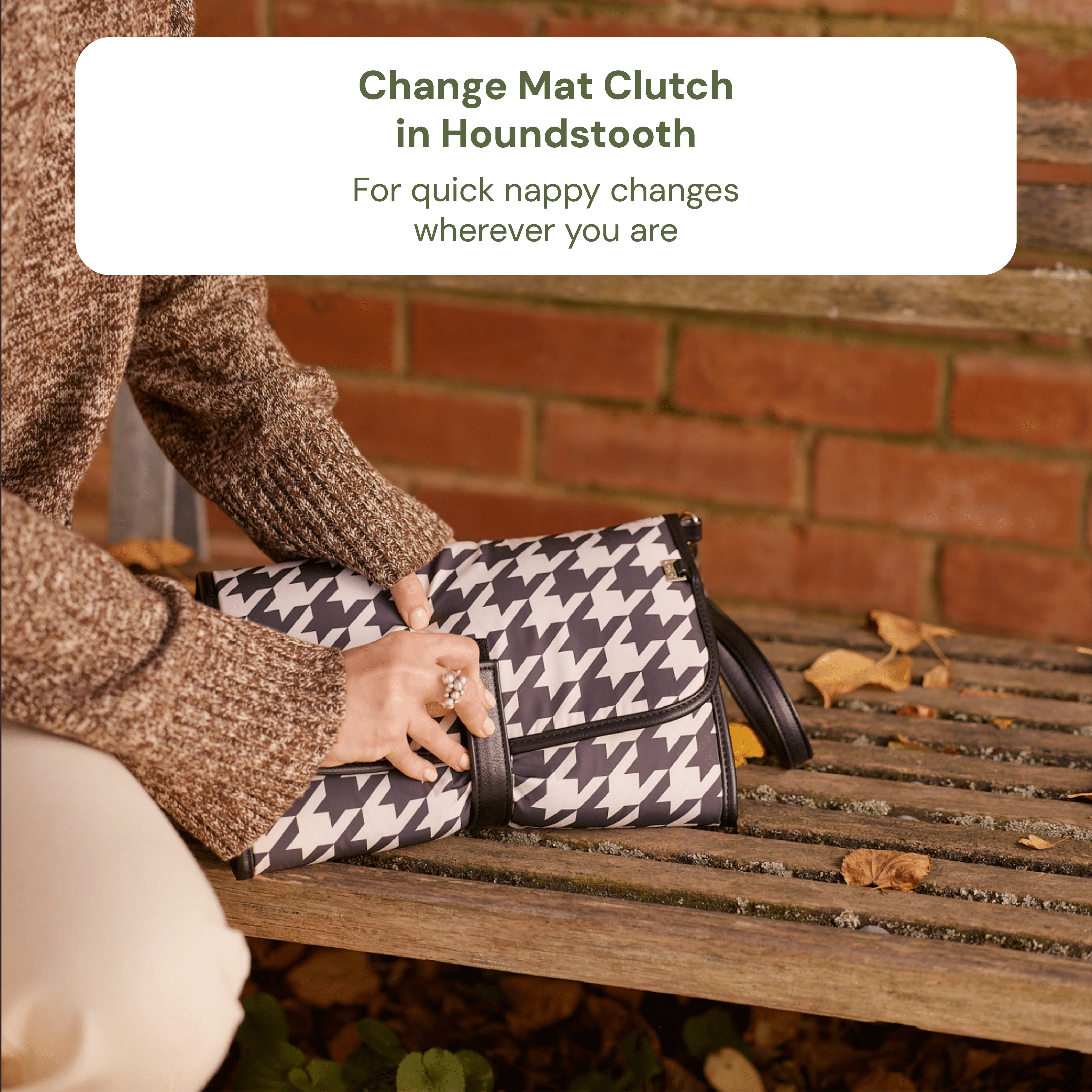 First Time Parent Nappy Bag Bundle - Sage & Houndstooth - Image 5