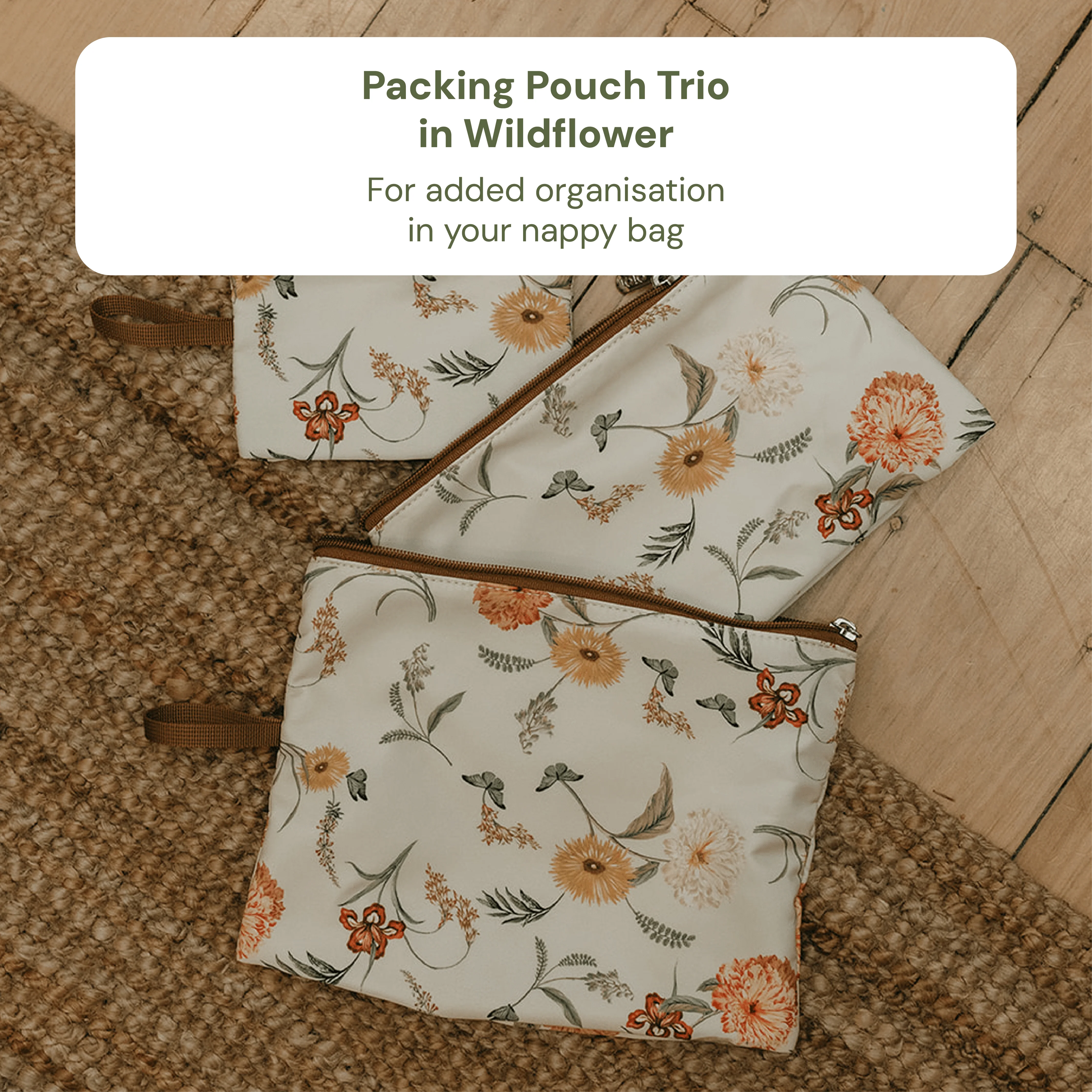 First Time Parent Nappy Bag Bundle - Tan & Wildflower (PRE-ORDER FOR MAY DELIVERY) - Image 6
