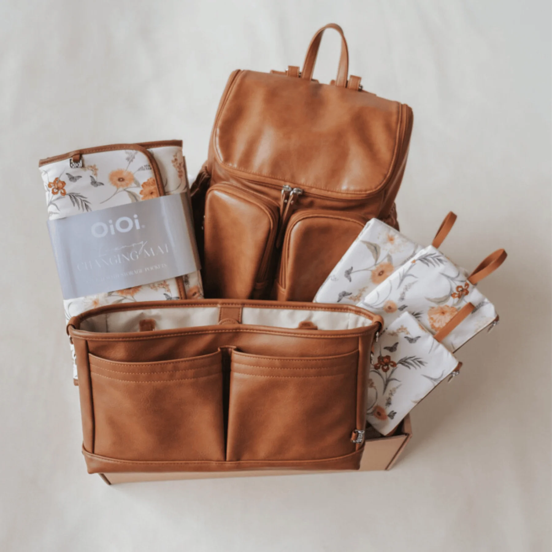 First Time Parent Nappy Bag Bundle - Tan & Wildflower (PRE-ORDER FOR MAY DELIVERY) - Image 7
