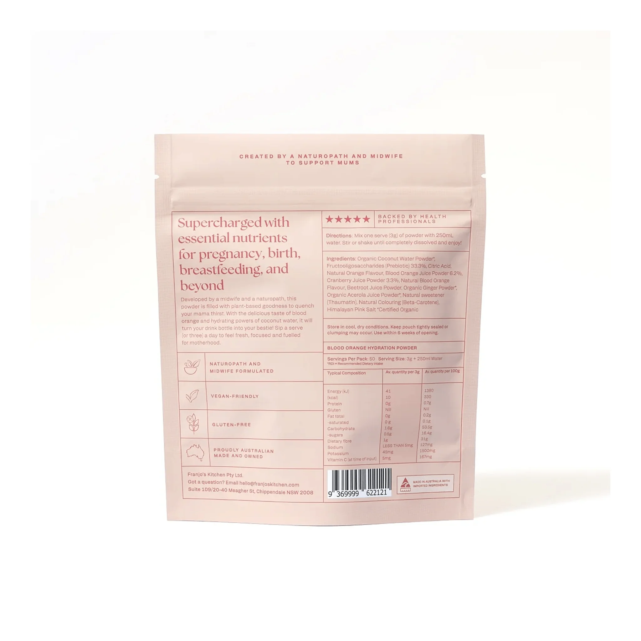 Franjos Kitchen Motherhood Hydration Powder – Blood Orange - Image 2
