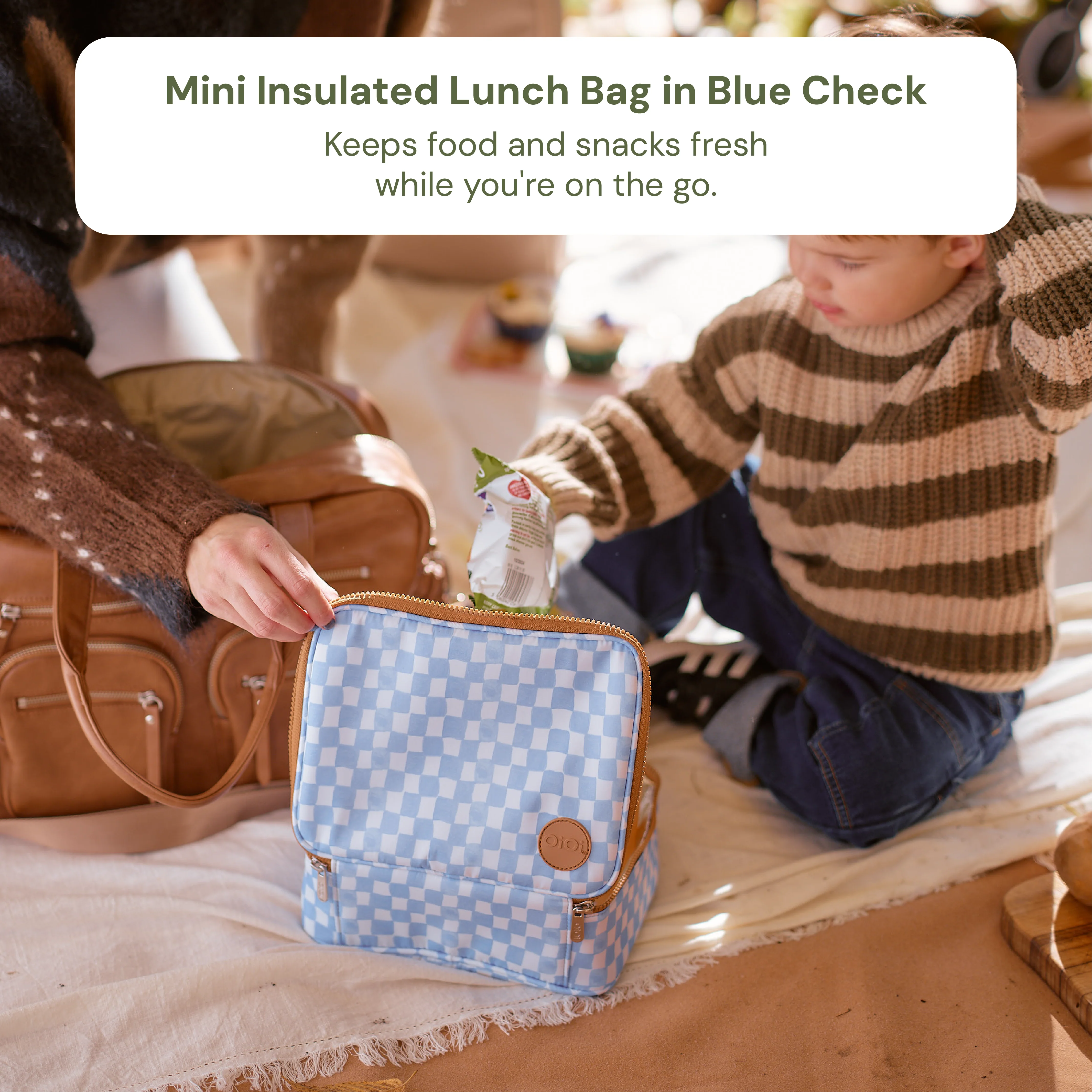 Nappy Bag Organisation Kit – Blue Check & Black Nylon (PRE-ORDER FOR MAY DELIVERY) - Image 3