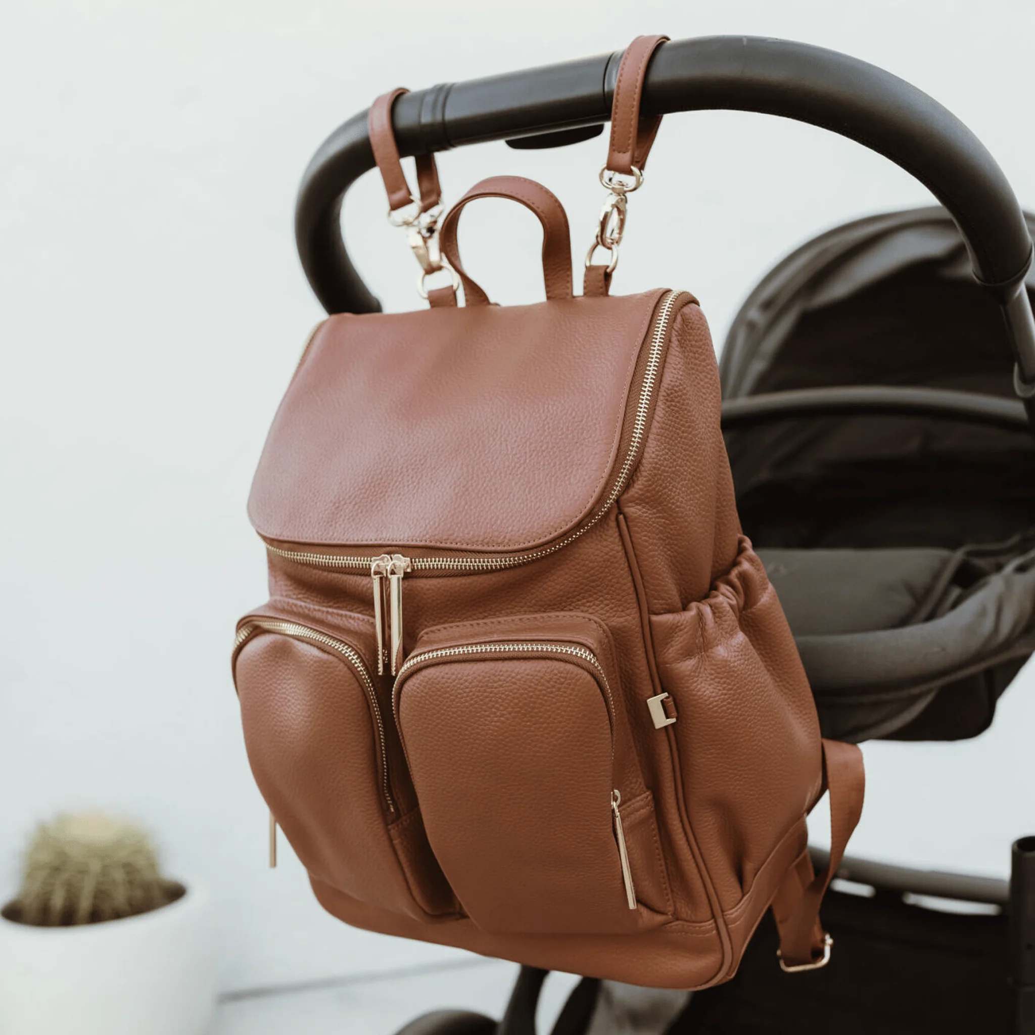 Signature Nappy Backpack - Terracotta Genuine Leather - Image 11