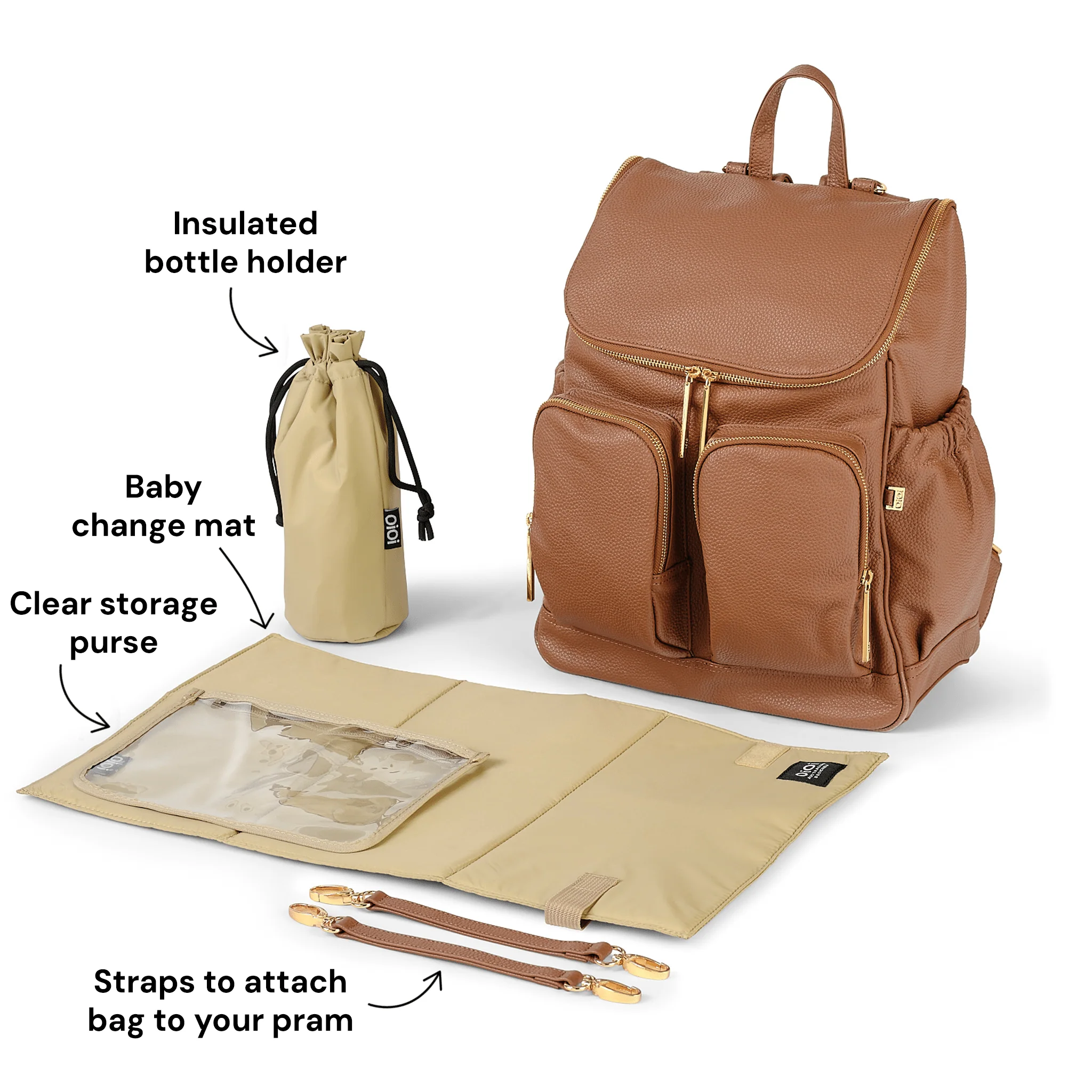 Signature Nappy Backpack - Terracotta Genuine Leather - Image 2
