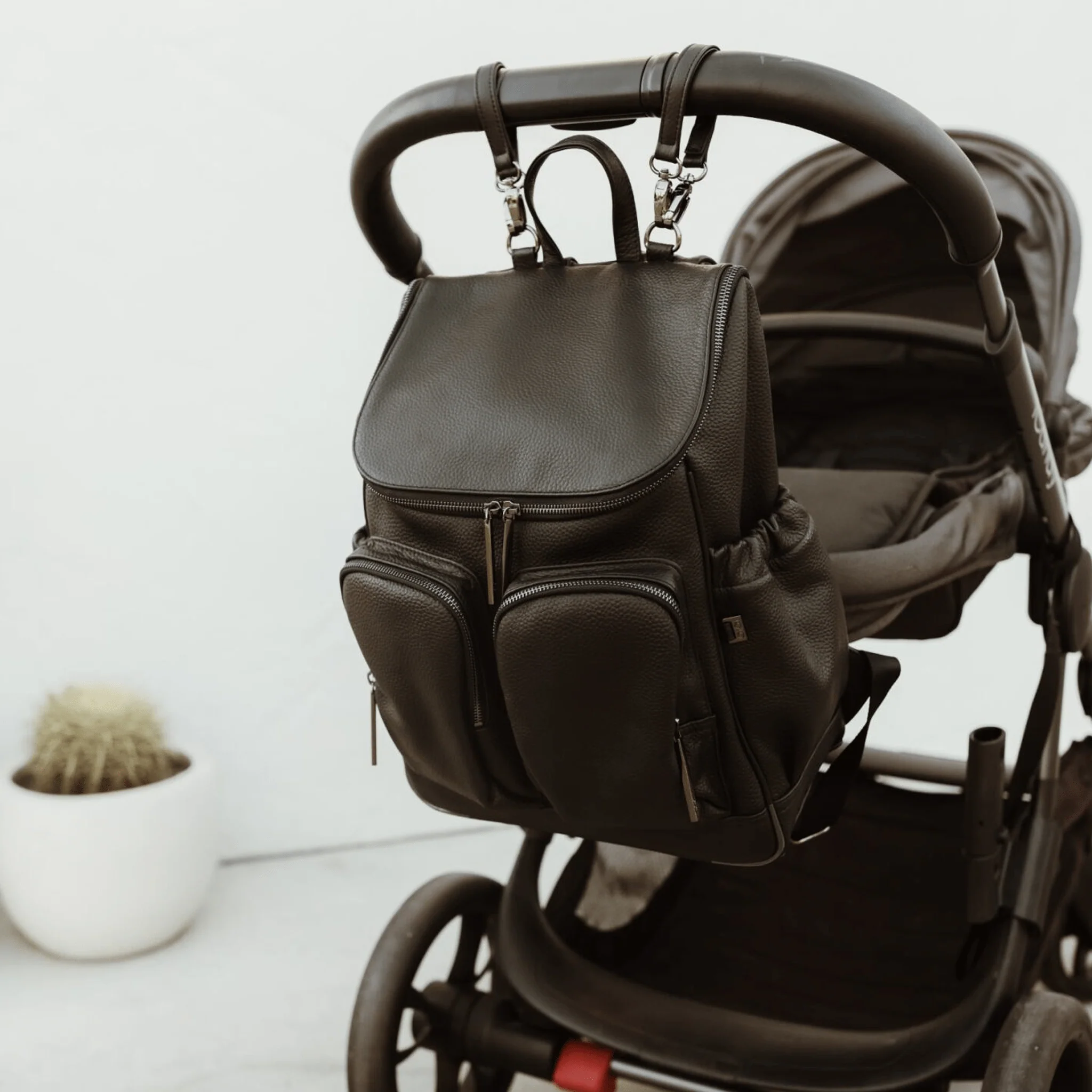 Signature Nappy Backpack - Jet Black Genuine Leather - Image 10