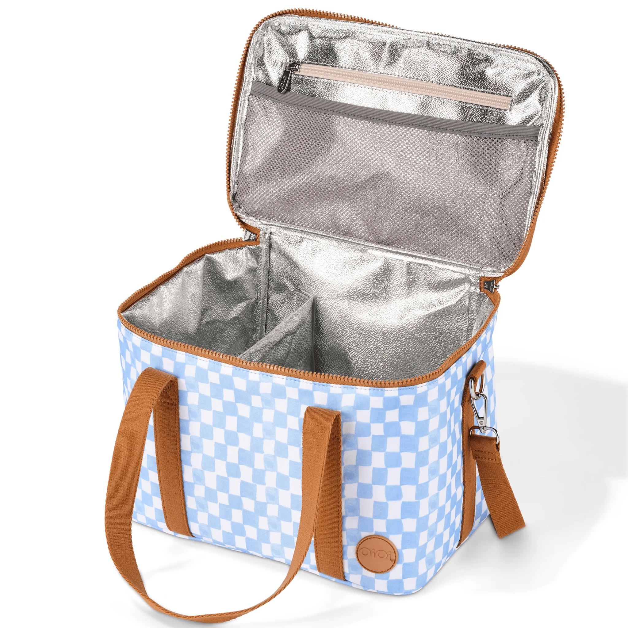 Maxi Insulated Picnic Bag/Pumping Bag - Blue Check - Image 4