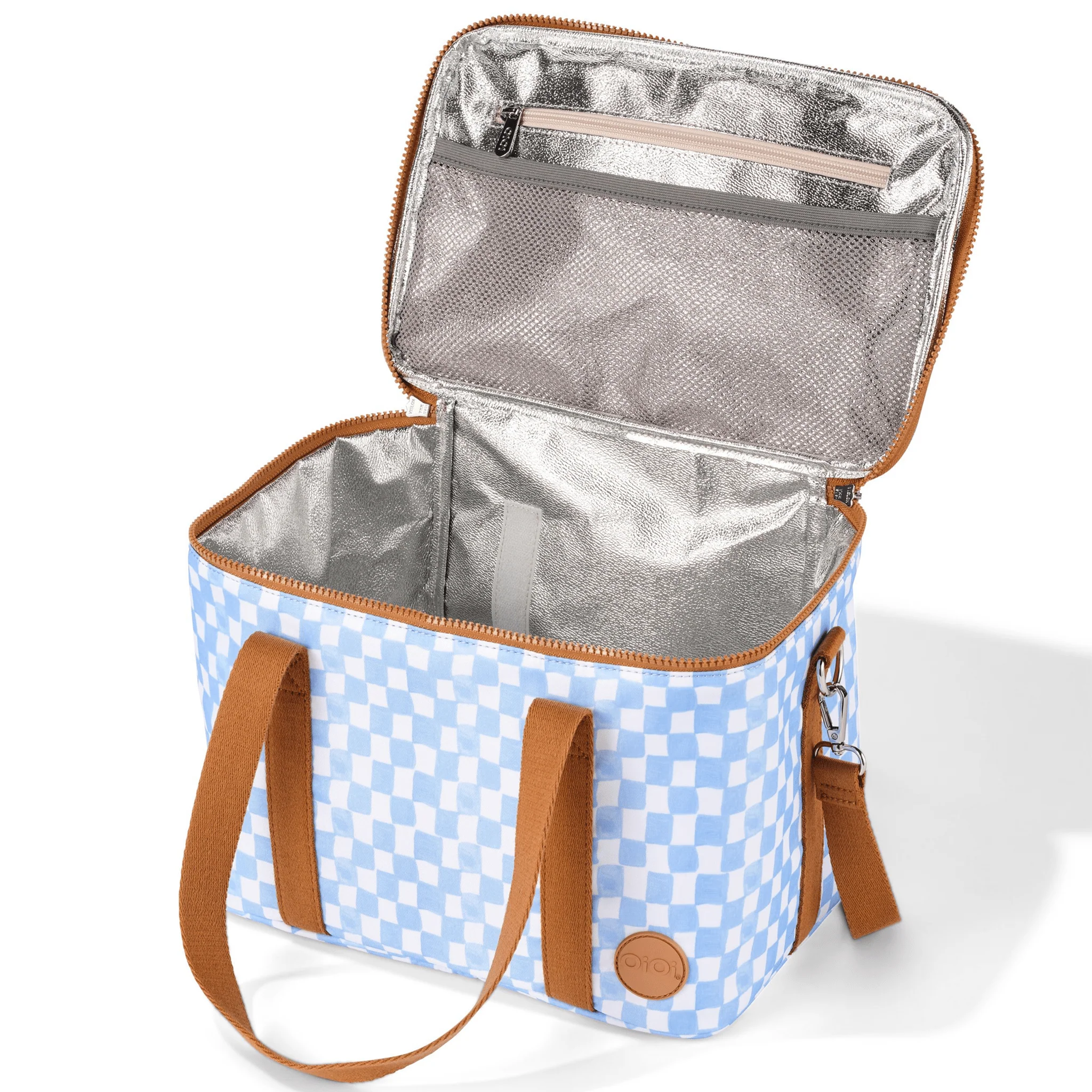 Maxi Insulated Picnic Bag/Pumping Bag - Blue Check - Image 5