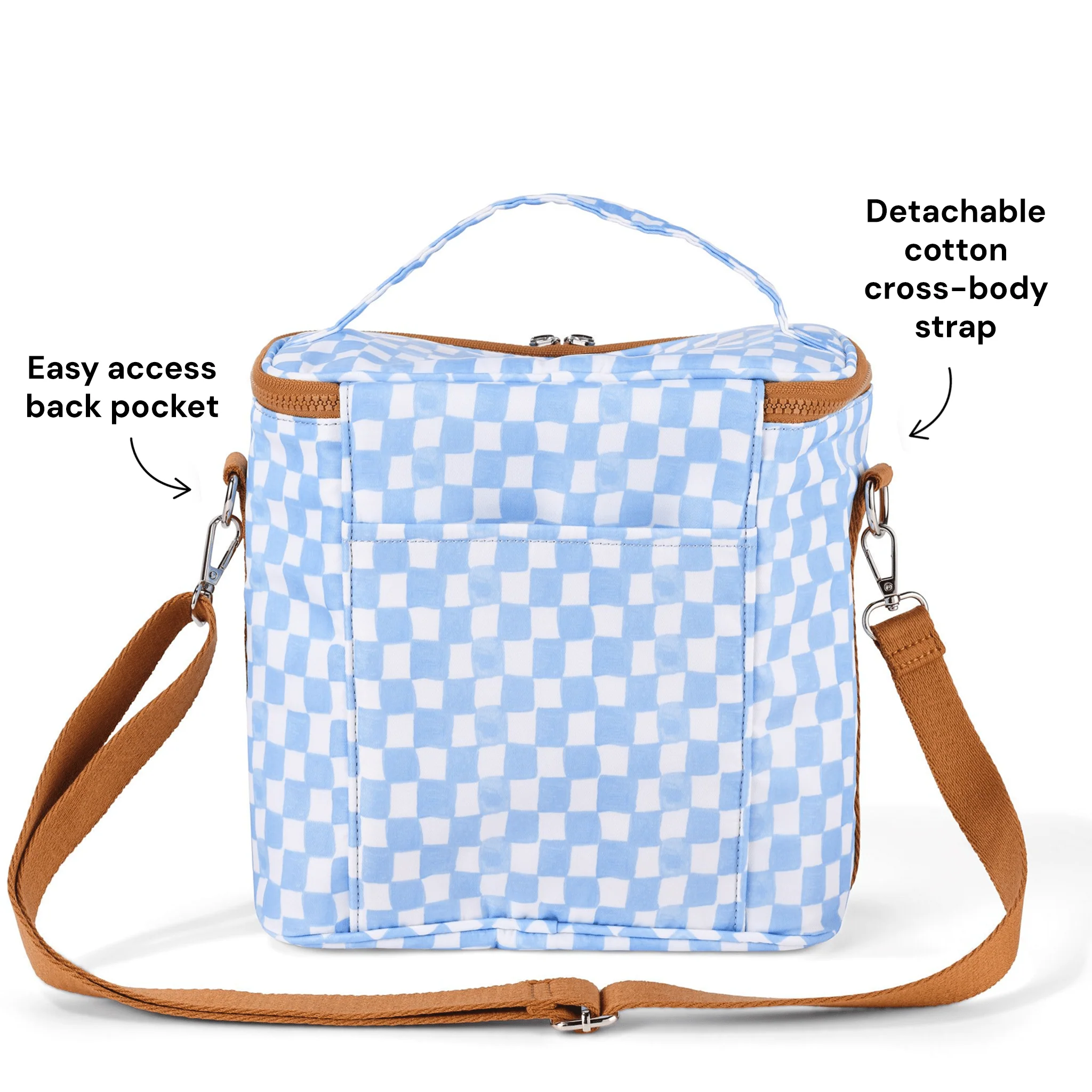 Midi Insulated Lunch Bag/Pumping Bag - Blue Check - Image 4