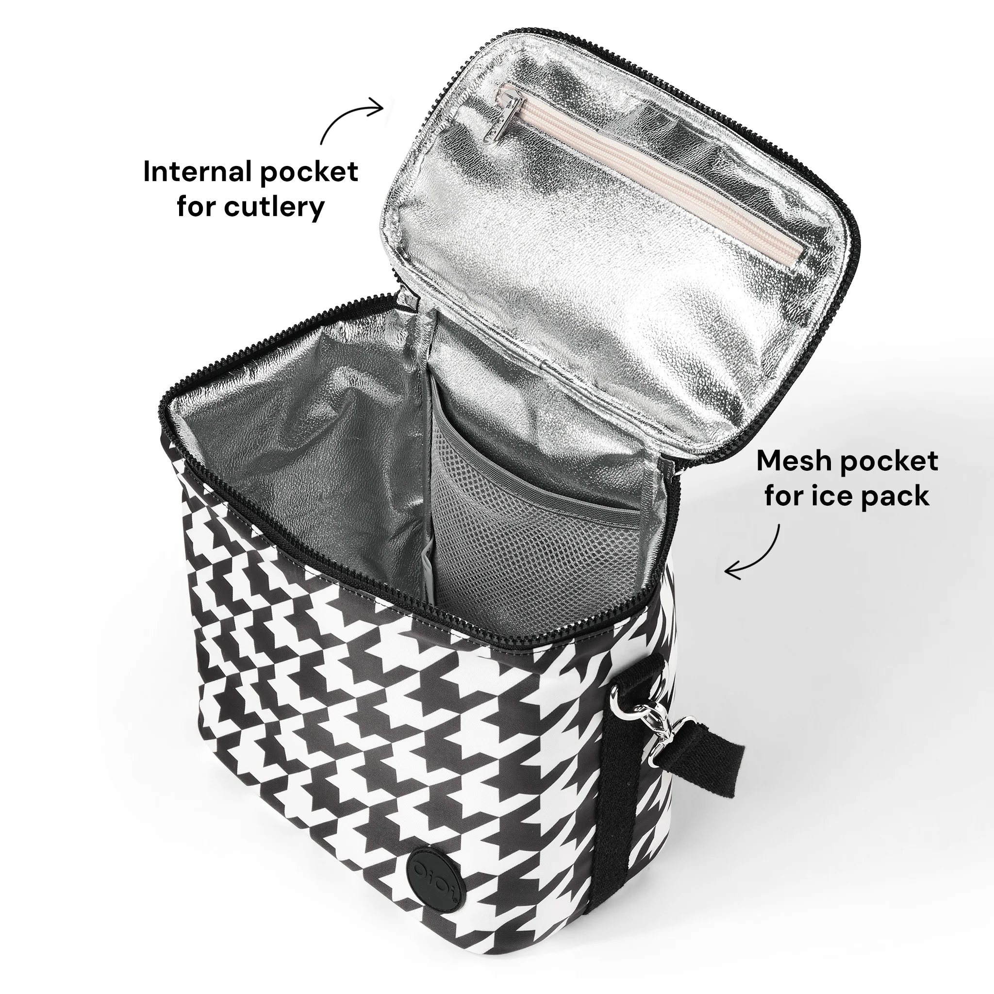 Midi Insulated Lunch Bag/Pumping Bag - Houndstooth - Image 6