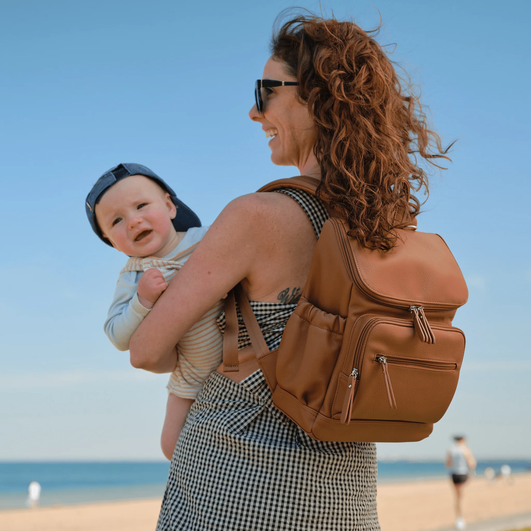 Signature Mini Backpack 2.0 - Chestnut Brown Vegan Leather - Image 3
