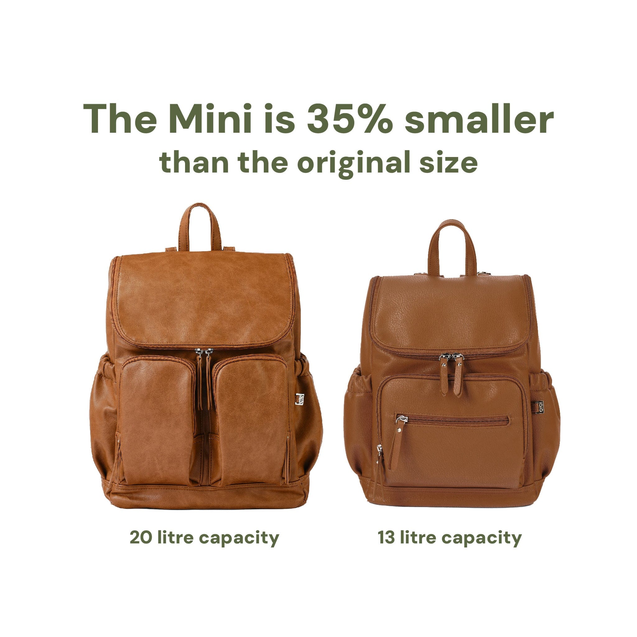 Signature Mini Backpack 2.0 - Chestnut Brown Vegan Leather - Image 5