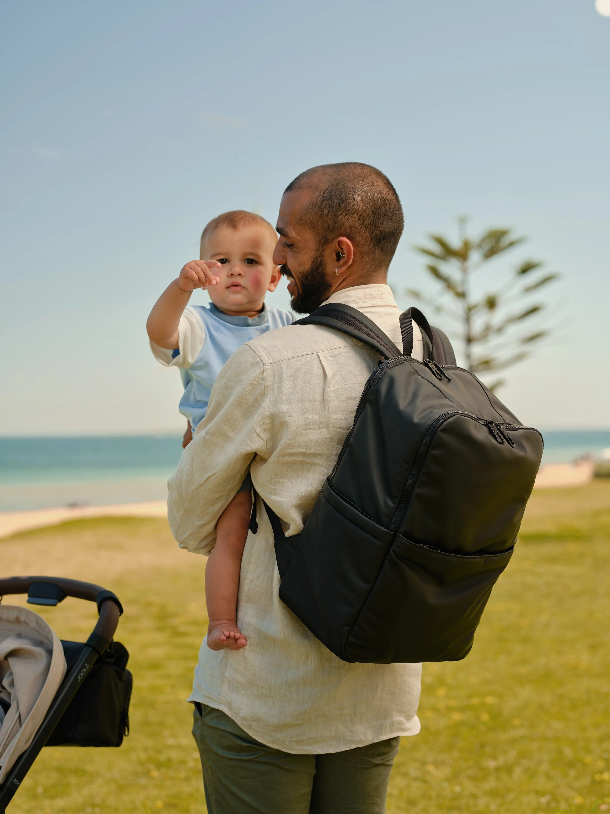Multitasker Nappy Backpack - Black Weatherproof - Image 3
