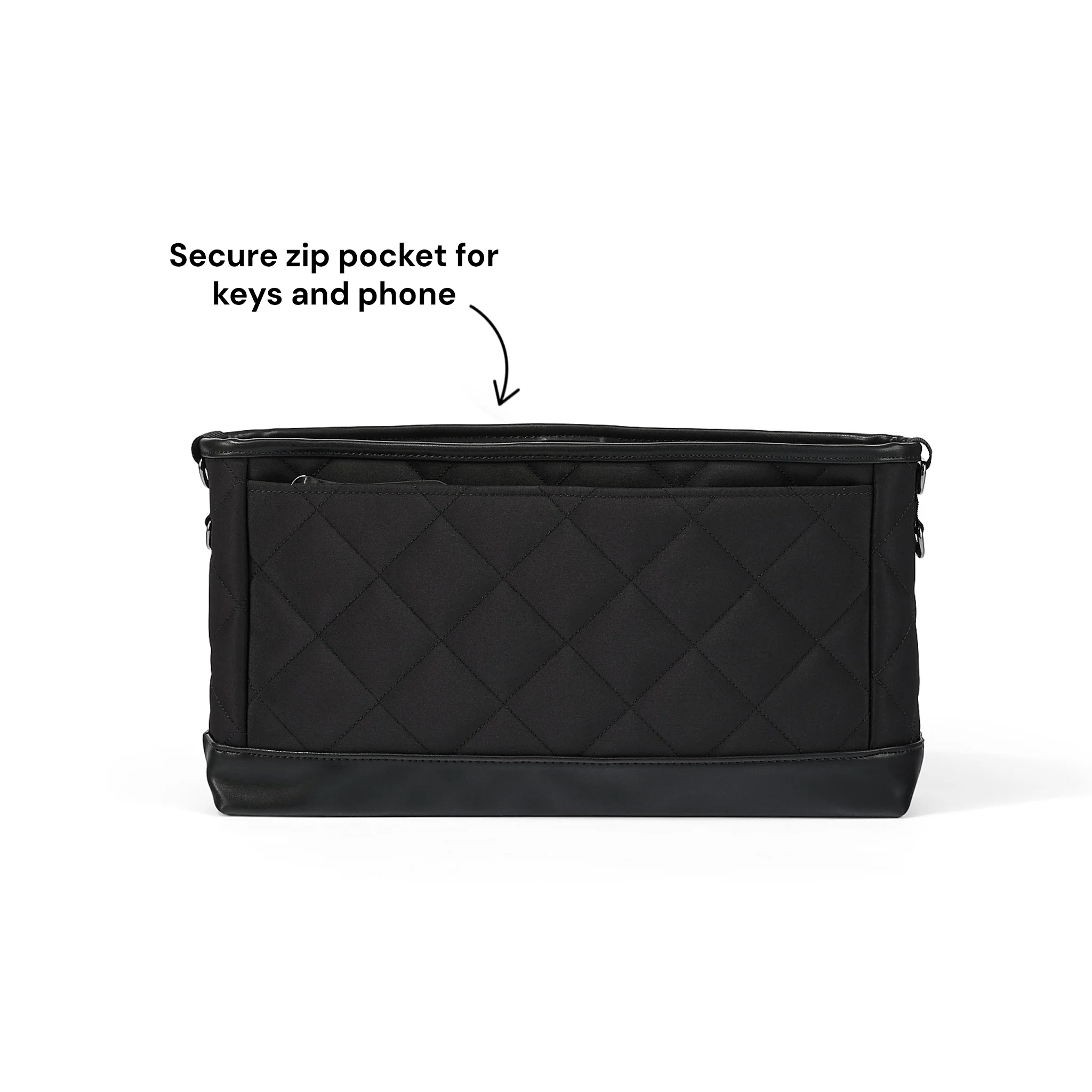 Signature Pram Caddy - Black Diamond Quilt Nylon - Image 7