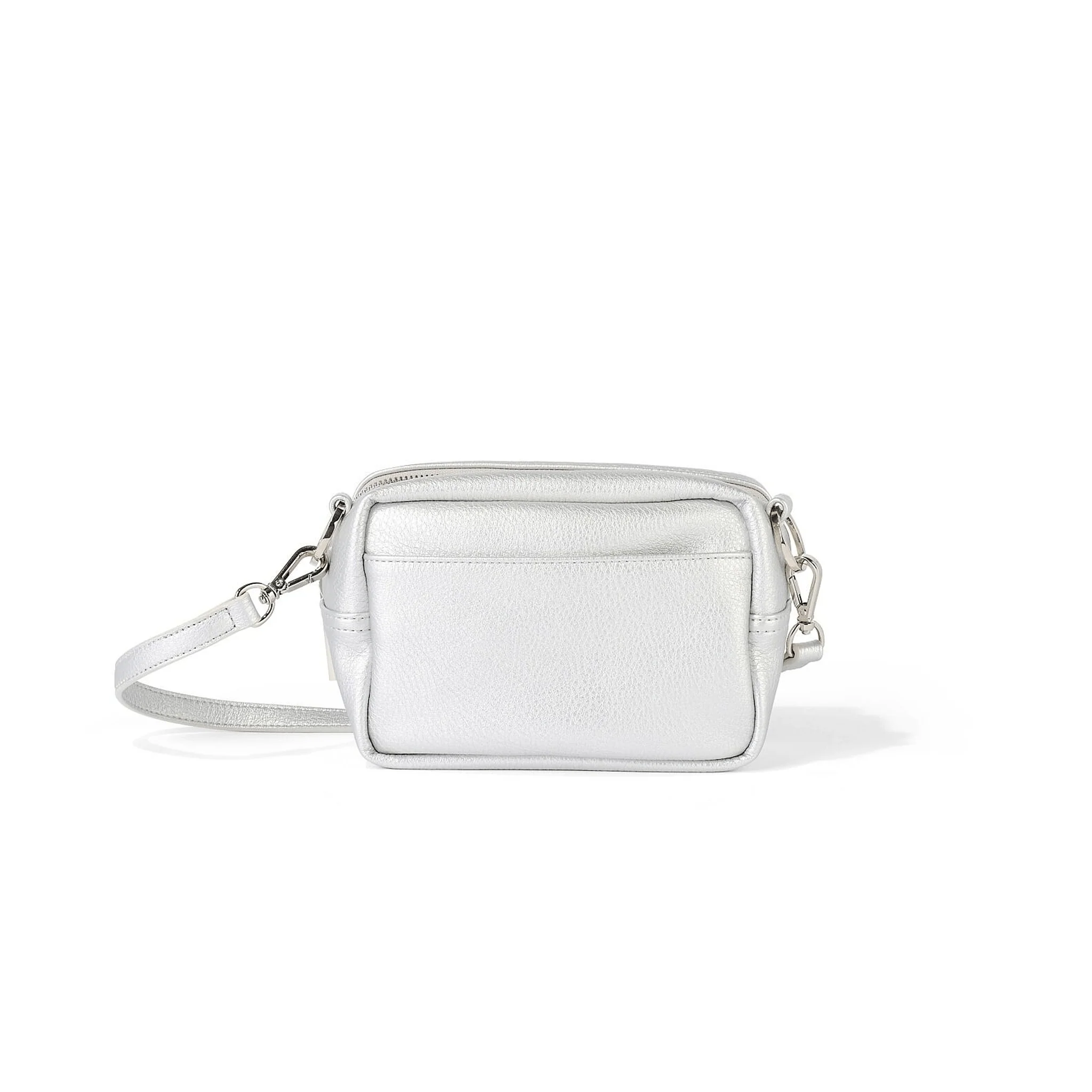 Playground Cross-Body Bag - Metallic Silver Dimple Vegan Leather - Image 5