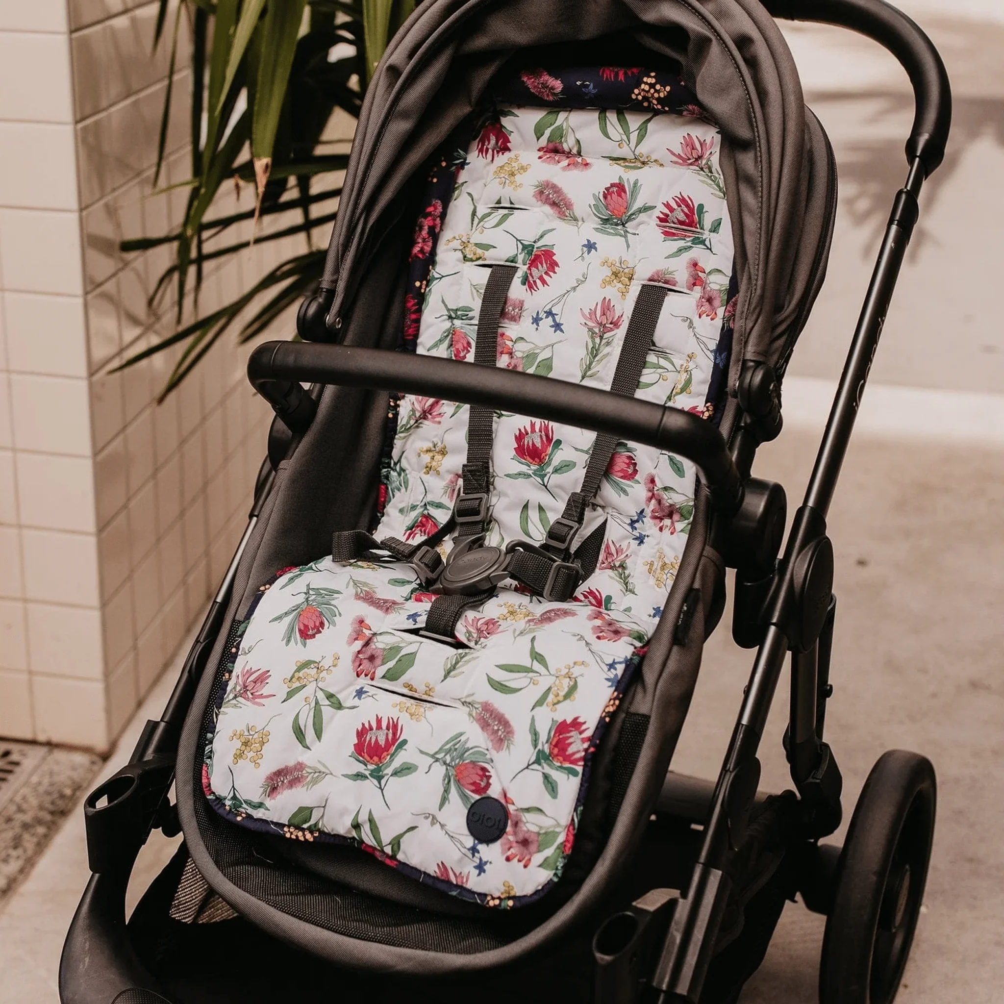 Reversible pram liner - Botanical - Image 3