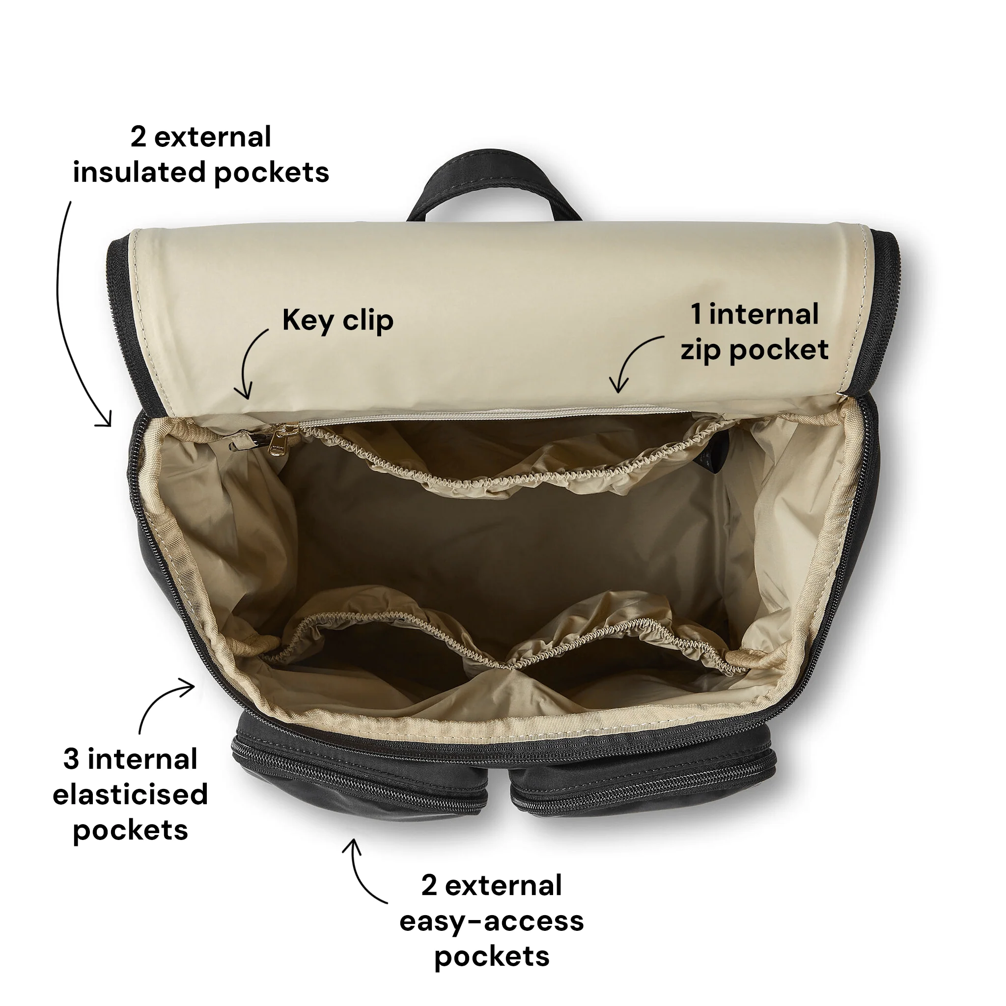 Signature Nappy Backpack - Stone Blue Vegan Leather - Image 6