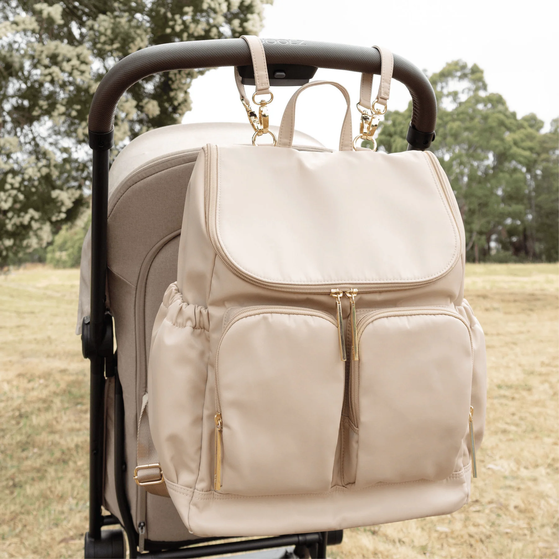 Signature Nappy Backpack - Beige Nylon - Image 5