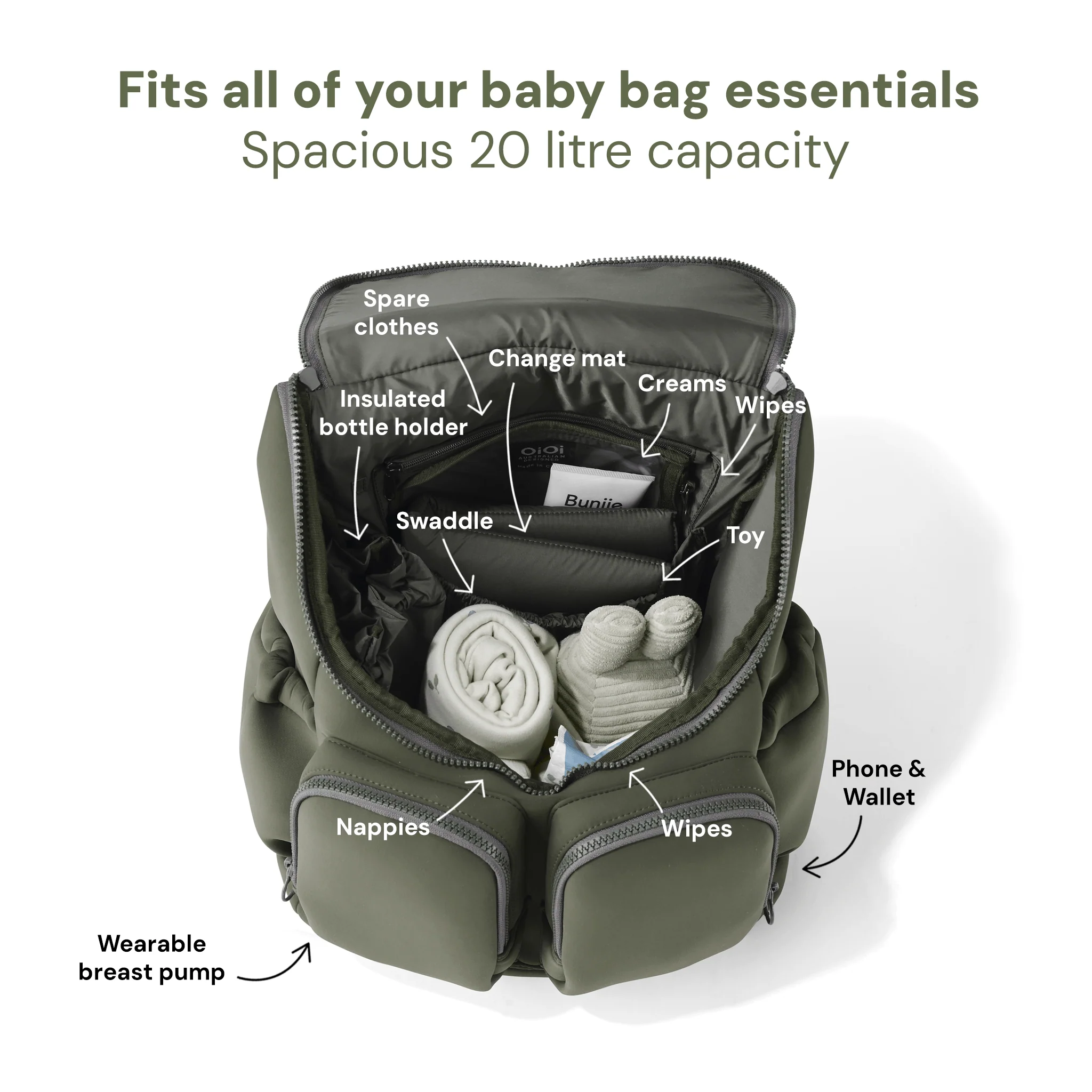 Signature Nappy Backpack - Sage Neoprene - Image 10