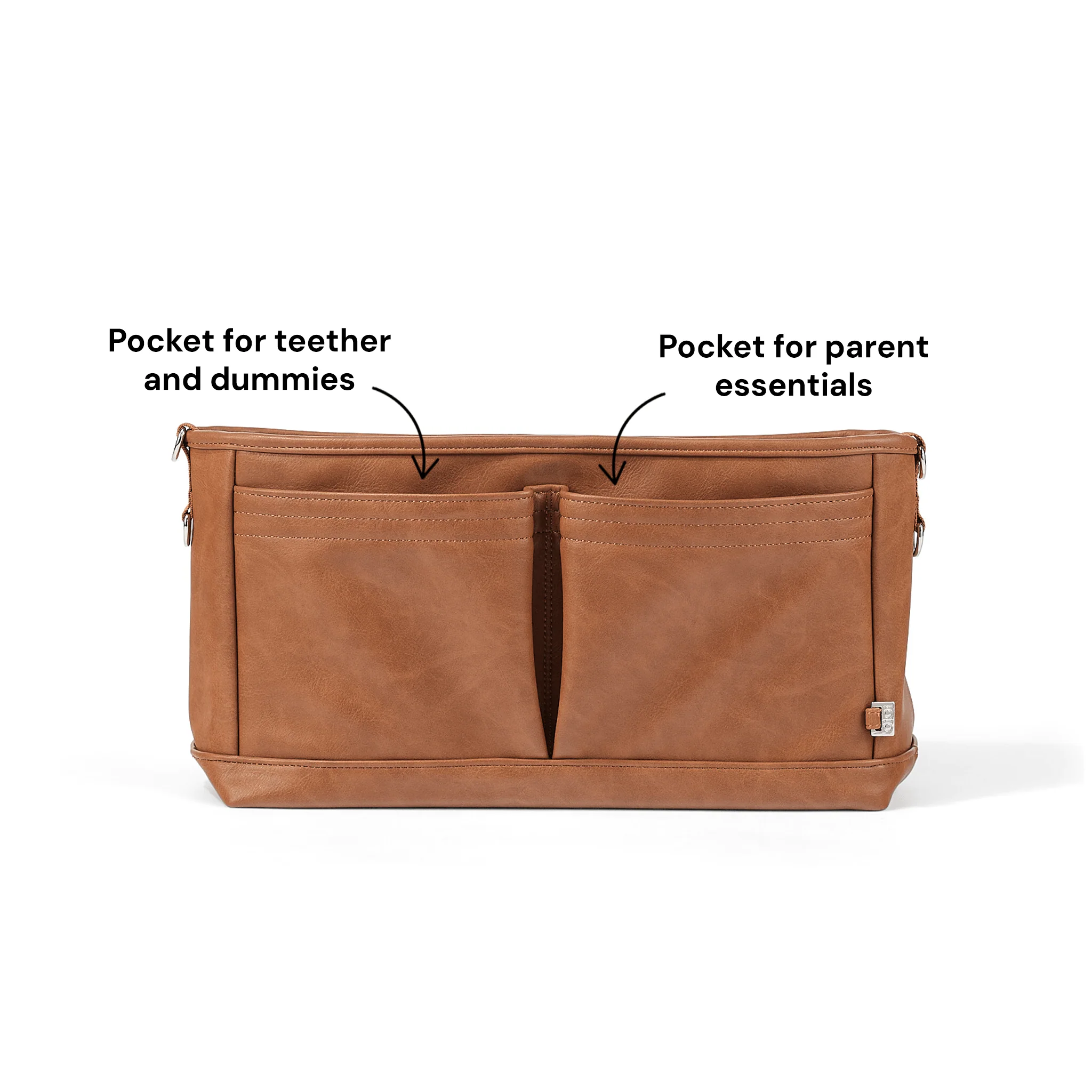 Signature Pram Caddy - Tan Vegan Leather - Image 7