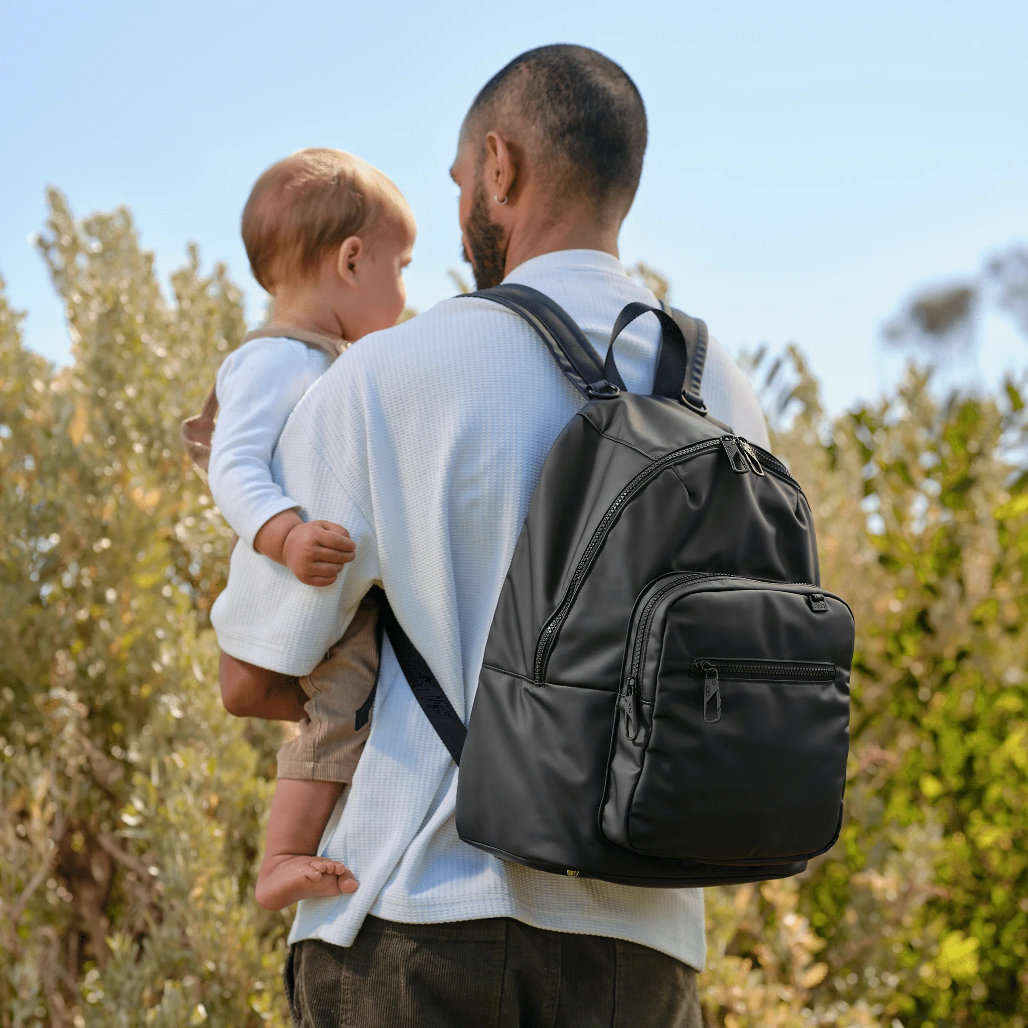 Traveller Nappy Backpack - Black Weatherproof - Image 8