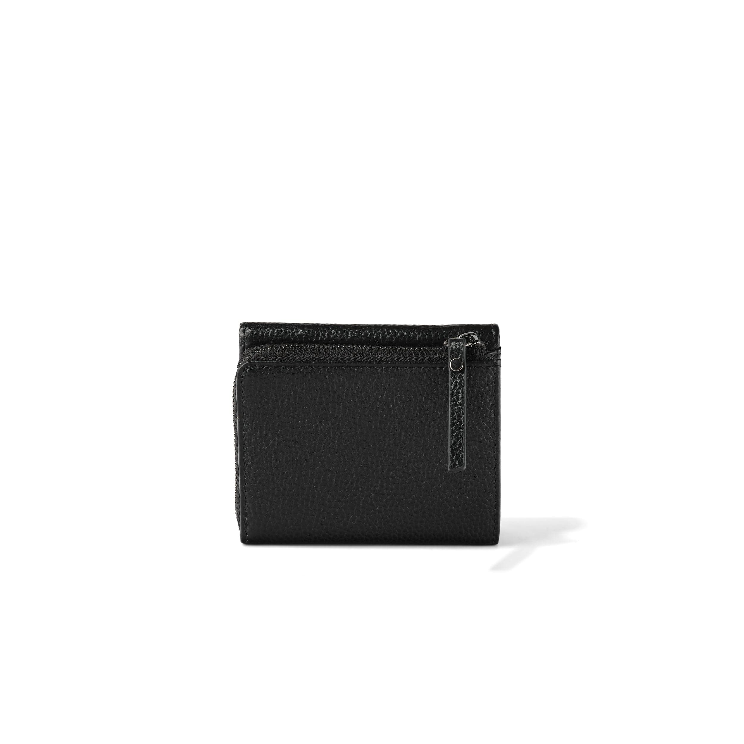 Trifold Wallet - Jet Black Genuine Leather - Image 2