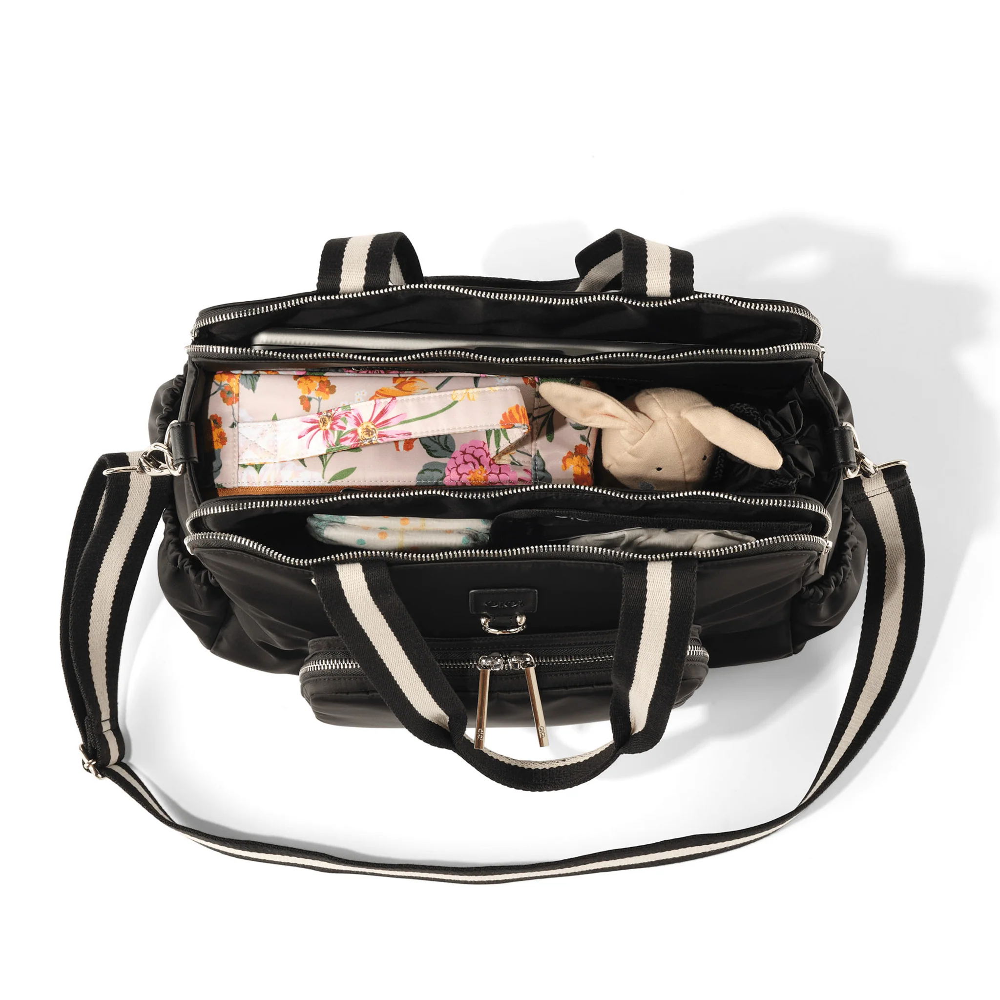 Triple Tote Nappy Bag - Black Nylon - Image 8